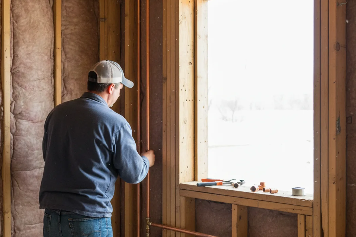 Licensed plumber running new copper supply lines in a Waycross home