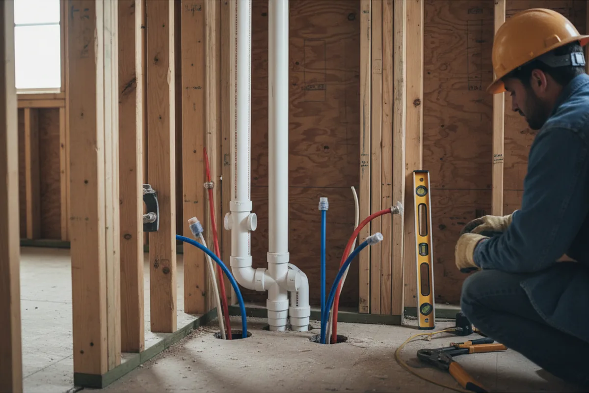Drain and supply rough-in during Leak Detection in Waycross